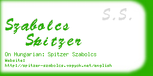 szabolcs spitzer business card